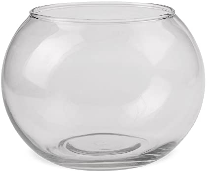 matches21 Glasvase Vase Blumenvase Kugelform Flacher Boden Pflanzgefäß Dekovase aus Glas klar 1 STK Ø 15x11 cm