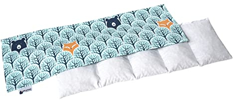 Medi Partners Kirschkernkissen 60x20cm 800g 100% Baumwolle 5 kammern Körnerkissen groß Öko Natur Wärmekissen Kältetherapie abnehmbarer Bezug (Wald)