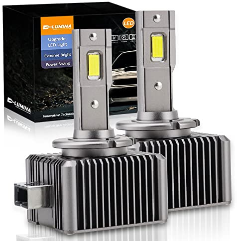 D-Lumina Ampoules LED D1S D1R D1C,70W 16000lm 6500K Blanc brillant Xenon, Kit de Conversion de Lampe de Remplacement HID,Paquet de 2