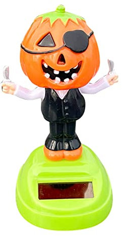 Solar Tanzen Spielzeug Figur,Solar Wackel Figur Tanzendes Dekorationsspielzeug Auto-Armaturenbrett Ornamente Puppe Auto Dekor Für Auto, Büro, Schreibtisch Kinderspielzeug Geschenke Kürbis Skelett
