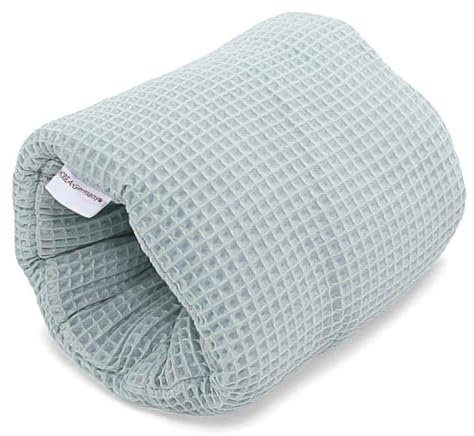 HOBEA-Germany Ministillkissen Arm-Stillkissen kleines Stillkissen für unterwegs Stillmuff Reisestillkissen in verschiedenen Designs, Modell: Waffelmuster graublau