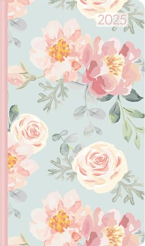Ladytimer Slim Roses 2025 Taschen-Kalender 9x15,6 cm - Weekly - 128 Seiten - Notiz-Buch
