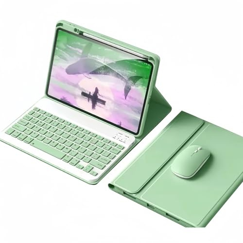 kaidisen Funda de teclado y ratón para iPad Mini de 6ª generación (8.3 pulgadas) 2021, funda desmontable con teclado de color lindo compatible con lápiz de carga 2, verde menta