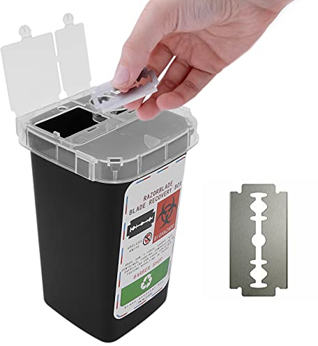 Caja Dispensadora de Hojas de Afeitar, Contenedor Portátil Pequeño para Objetos Punzantes, Banco de Hojas de Afeitar para Almacenamiento de Hojas de Afeitar de Seguridad, Estuche