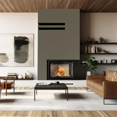 KRATKI Inserto camino in acciaio Floki S destro 8 kW Ø 160 con molla per porta