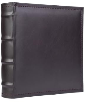 Ertom Fotoalbum Einsteckalbum Sonora 22x22 cm, Album mit platz für Bildbeschreibung, Taschenalbum aus Ökoleder, Fotobuch für 200 Fotos 10x15, dunkelbraun