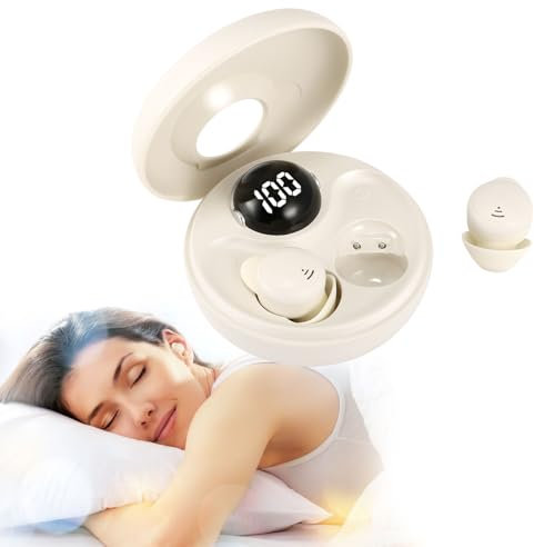 Aofesel Cuffie Per Dormire Bluetooth 5.3, Mini Cuffie Con Cancellazione Passiva Del Rumore, Silicone Liquido Chi Dorme Sul Fianco, Sport, Yoga E Viaggi