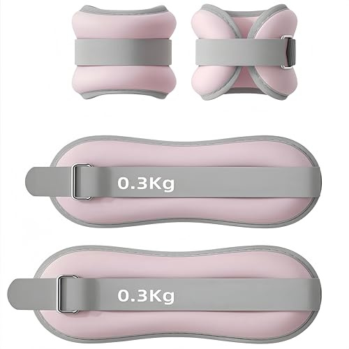 HJYDGJ Lot de 2 poids de poignet, poids de cheville, poids de poignet, poids de pied, pilates, poids pour jambes et bras, poignet - Rose