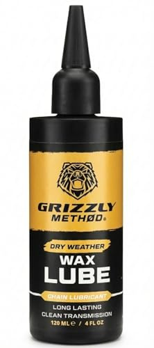 Cera Cadena Bicicleta 120ml | No Gotea y Autolimpiante | Grizzly Method Wax Lube | Lubricante Seco para MTB, Gravel, Carretera y E-Bike