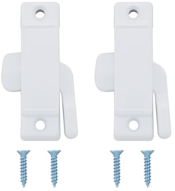 JianLing 2PCS F2590 Window Sash Lock Replacement Parts with Screws White Lock 72mm for Horizontal Aluminium Frame Sliding Windows White