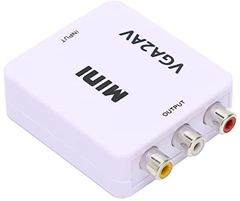 Naroote Mini VGA Till AV Video Converter Adapter för 1080P HD-utgång, Kompakt Design, Stöder NTSC/PAL, Idealisk för TV och PC-användning