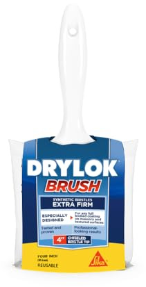 DRYLOK 90237 Synthetic Bristle Masonry Brush, 4-Inch, 4 Inch, White