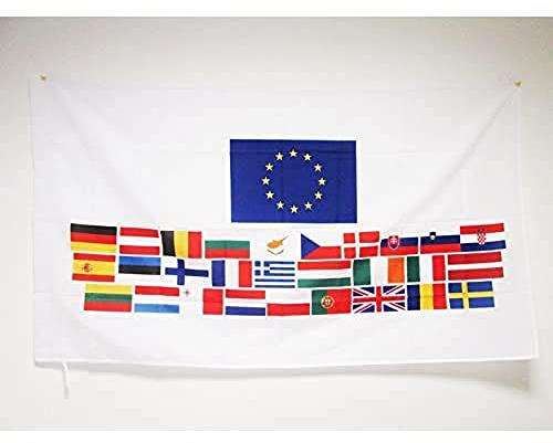 AZ FLAG Bandiera Unione Europea 28 Stati Membri 150 x 90 cm - Bandiera Paesi Ue 90 x 150 cm Foro per Asta