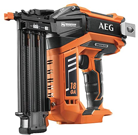 AEG 18 V PRO18V Brushless Akku-Nagler B18N18-0 (Nagelstärke 1,2 mm, Nagellängen 15,9 bis 55 mm, Zyklusrate 2/Sec, Magazinkapazität 105 St., ohne Akku & Ladegerät, im Karton)
