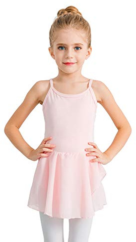 Stelle Toddler Ballet Leotards for Girls,Dance Leotard for Girls,Camisole Toddler Ballet Outfit for Studio Outdoor Daily Wear, Pink 5-6 Years