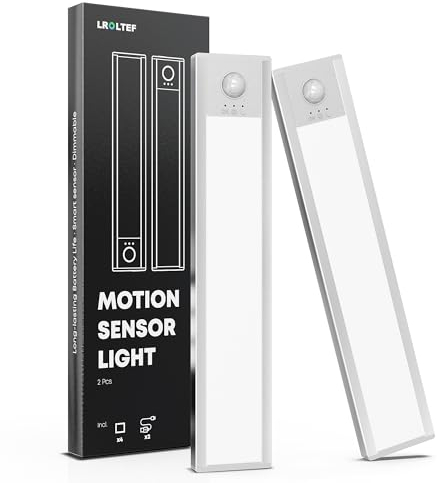Schrankbeleuchtung Led Lampe mit Bewegungsmelder - 30cm 2200mAh Unterbauleuchte Küche Licht Aufladbar mit USB & Sensor - Treppenlicht Schranklicht Vitrinenbeleuchtung Magnetische Dimmbar | 2 Stück