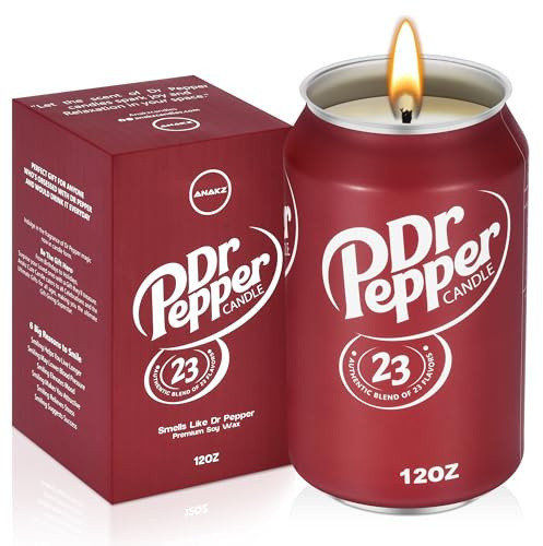 Doctor Pepper Vanilla Scented Candle - Aesthetic 3 Wick Cereal Bowl Candle With Spoon - Perfect Cool Gifts