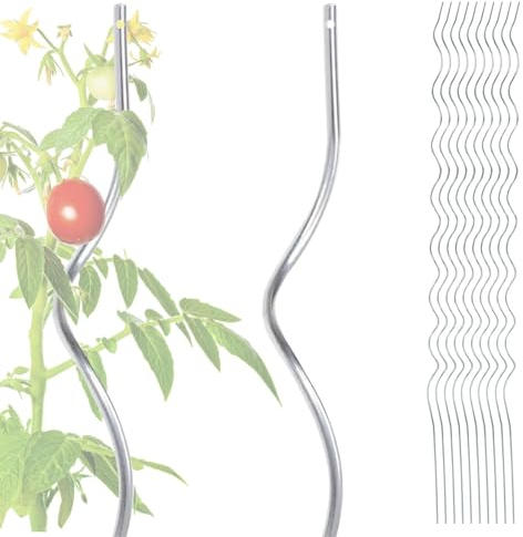 KARAT Tomatenspiralstäbe - 110 cm Länge - 10 Stück - Tomatenstab - Spiralstab - Rankstab - Tomaten Rankhilfe - Pflanzstab aus verzinktem Stahl