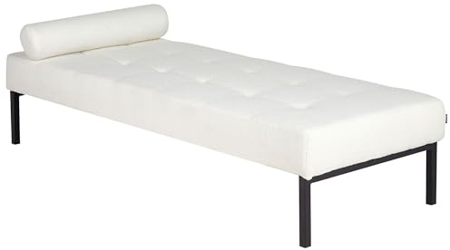 Beliani Chaise Longue White, Black Boucle, Chinon