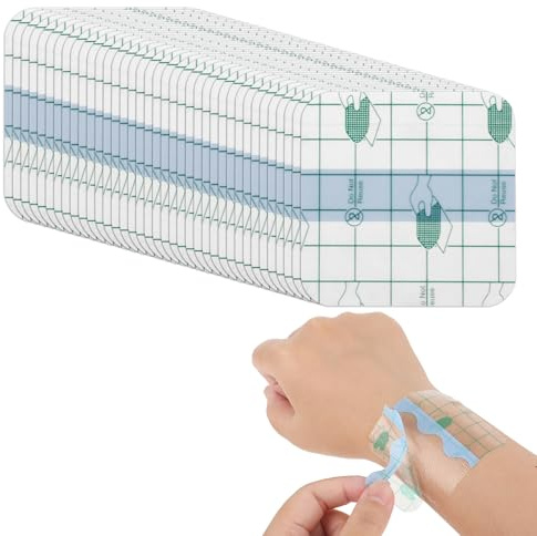 50 Stück Pflaster Wasserdichte Bandagen Transparenter Folienverband,Wasserdichte Klebebandage,Wasserdichtes Pflaster Bandage für Schwimmen,Tattoo,Duschen Verhindern Sie,Dass Wasser In Wunde(6×6cm)
