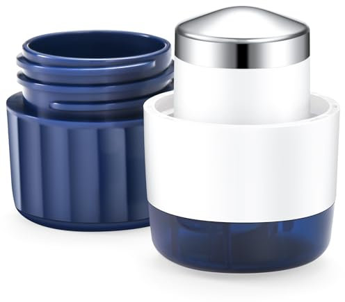 Fullicon Broyeur de Comprimés 3 en 1 – Écrase médicament avec tête en acier inoxydable, coupe médicament, rangement intégré – Pour personnes âgées et animaux – livré avec brosse offerte (Indigo)