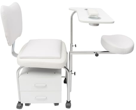 Silla de pedicura de manicura, mesa de uñas, taburete de masaje profesional, taburete de masaje de spa de belleza, mesa de uñas ajustable con ruedas giratorias, cajones, en casas, salones de belleza,