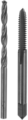 sourcing map Tap and Drill Bit Set, 1pcs 3/16-24 UNC Straight Flute Thread Screw Taps & 1pcs 3.7mm Twist Drill Bits, Black Oxide HSS-6542 Tapping Threading Tool Kit