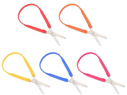 5 Morceaux De Ciseaux À Anneaux, Ciseaux Pour Enfants, Accessoires D'Artisanat De Bricolage, Outils De Coupe En Papier, Ciseaux De Conception Créatifs.