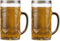 HAOHEJIA 34oz Plastic Beer Glasses, 2 Pack Clear Large Beer Mugs with Handles, Beer Stein Set Drinking Cups for Club, Bar & Party