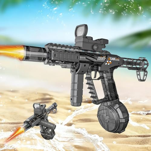 2026 New Electric Water Guns, Water Guns Powerful Long Distance, 320ML Big Water Gun Long Range, Water Guns for With LED Lights, Water Pistols for Kids Adults,Summer Pool Beach Party Toys (Grey)