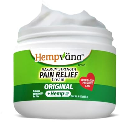 BulbHead As Seen On TV Hempvana Original Relief Cream Maximum Strength, The Hemp Cream for Muscle Joint Back Knee Shoulder Neck Elbow Hand Foot
