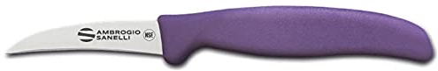 Sanelli Ambrogio S691.007P Ambrogio Sanelli-Supra Coltello Verdura. Manico Ergonomico in Polipropilene, Colore: Viola. Lama: Ricurva, in Acciao Nitro-B Inox all'azoto. Cm: 7, Stainless Steel