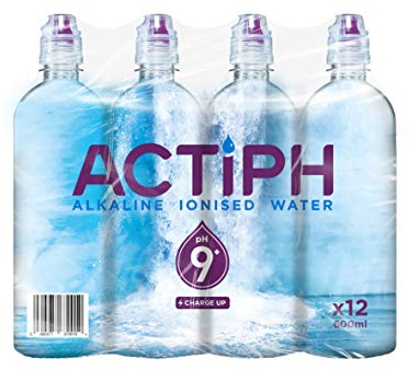 Alkaline Ionised Spring Water pH9+ (12x 600ml) Purified with Electrolytes Clean and Smooth Taste ACTIPH Water