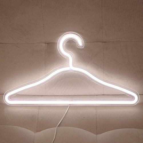 WTMLK Light LED Neon Kleiderbügelhalter Licht Kleiderbügel Hosen Aufbewahrung Tuch Rack Regal Racks Schal Kleidung Lagerung D30, weiß, 1 Stück