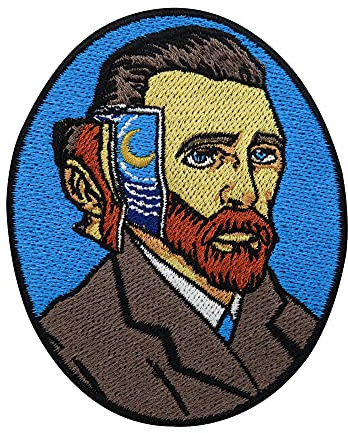 Finally Home Vincent van Gogh Patch för strykning | konst lappar, stjärnnatt strykbild, måne, vintage och retro patch