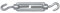 Amig - Tensor de Doble Gancho con Cuerpo Roscado Mod.30120 de Acero Zincado, Adecuado para Tensar Cables Metálicos o Alambres, Toldos, Lonas o Velas, Medida: Tornillo M5 x 70 mm.