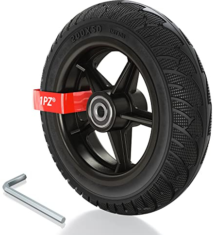 1PZ S2T-FW1 Rueda Maciza 200x50 (8 Pulgadas) para Patinete Eléctrico, Antideslizante, Neumático Sólido Para ruedas delanteras pequeñas de una silla de ruedas