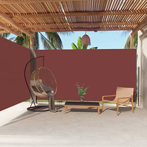 HOMIUSE 200x600 cm Balkon Sichtschutz Seitenmarkise Sichtschutz Terrasse BalkonfäCher Markise Balkon Sonnenschutz Balkon Windschutz Ohne Bohren Braun