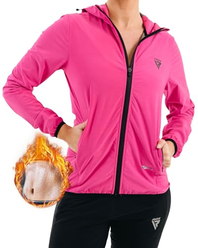 RDX Women Sauna Suit, REACH Compliant OEKO TEX 100 Certified, Full Body Sweat Heat Suit with Hood, Golden Back Long Sleeves, Boxing MMA Slimming Gym Running Workout Jacket, Adults Kids Top Trouser