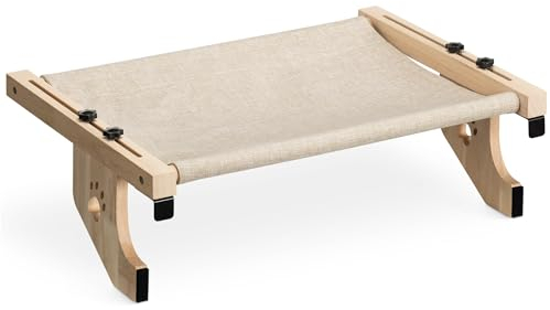 Navaris katthängmatta för fönsterbräda - mysig liggmatta - fönstersits kattsäng - fönsterbräda solstol för upp till 14 kg - montering av kattsäng utan verktyg