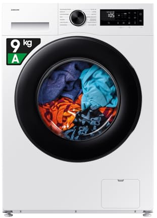 Samsung Lavatrice Slim Crystal Clean WW90DG5G34AEET Libera installazione, 9 Kg, Wifi, Ecobubble, Vapore, Carica Frontale, 60l x 85h x 48p cm