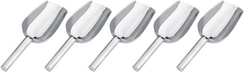 Munefe 5pcs Tontas de acero inoxidable, pinzas de cucharadas, pinzas de hielo para cubo de hielo para cafés, restaurantes, buffets, fiestas de bar, etc. (5*Pallar)