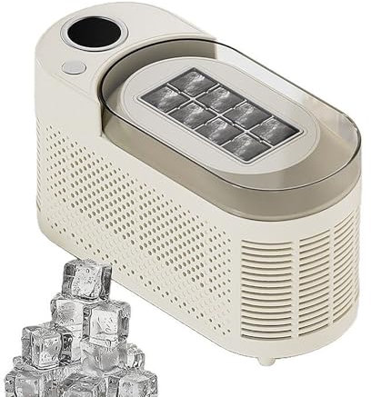 Yokqexz Macchina per La Produzione Rapida Ghiaccio Portatile - Fabbricatore Ghiaccio Banco Compatto per Dormitorio, Bar, Auto, Compatibilità con Il Ghiaccio di Frutta Fai da Te