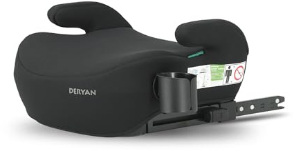 Deryan Cody Básica i-Fix asiento elevador, alzador coche niño, Silla de Coche isofix grupo 2/3 para niños de 120-150 cm, de 6 a 12 años, 22-36 kg (ISOFIX/Negro)