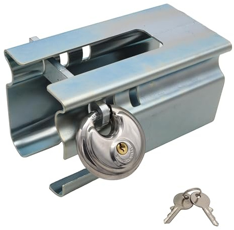 trailer parts4u Caja de seguridad antirrobo con candado de disco, para remolque, caja