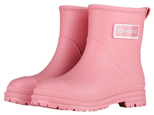 Generisch Stivaletti estivi da donna leggeri: stivali in gomma da donna, colorati, senza lacci, impermeabili, da giardino, con suola antiscivolo, per giorni di pioggia, giardino e cucina, Colore: rosa