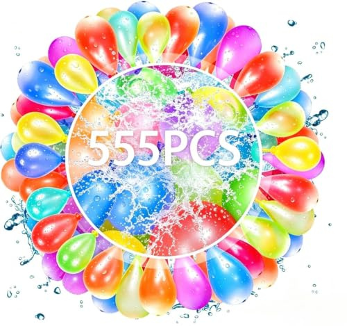 555 PCS Adult Water Balloons Set, Rapid-Filling Self Sealing Water Balloons, No Tying Leakproof Summer Outdoor Party Supplies for Pool Garden Beach Activities