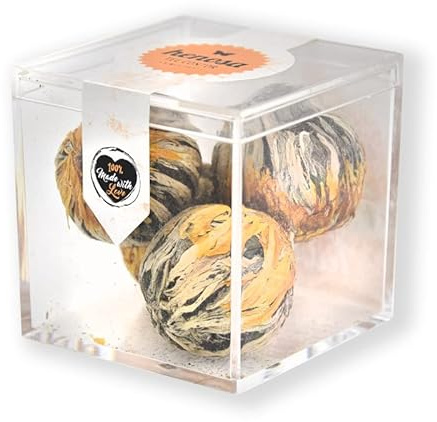 HENOSA 4er Teeblumen Box: Teeblumen, 3 Stück (1er Pack), Gemischte Früchte, Vegetarisch