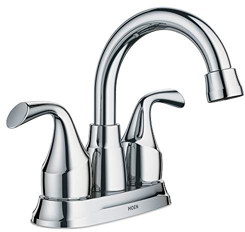 Moen Idora Chrome Two-Handle Centerset Bathroom Sink Faucet with Drain Assembly, 84115