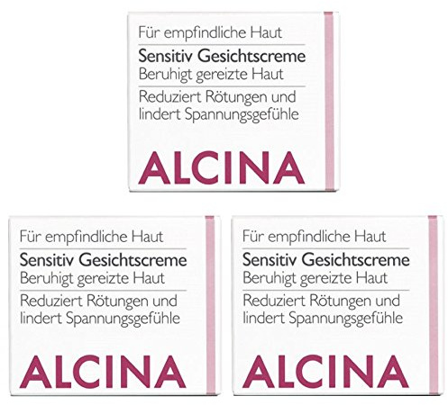 3er S Sensitive Gesichtscreme pflegende Kosmetik Alcina beruhigt gereizte Haut je 50 ml = 150 ml